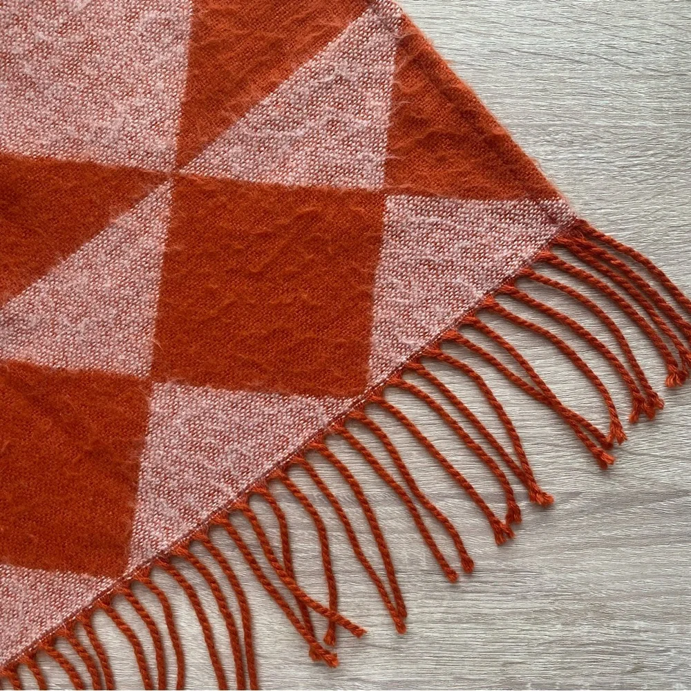WEST ELM Softest Throw - orange white